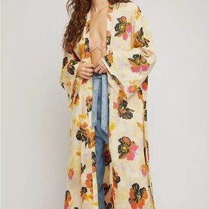 Free People Floral Kimono Robe